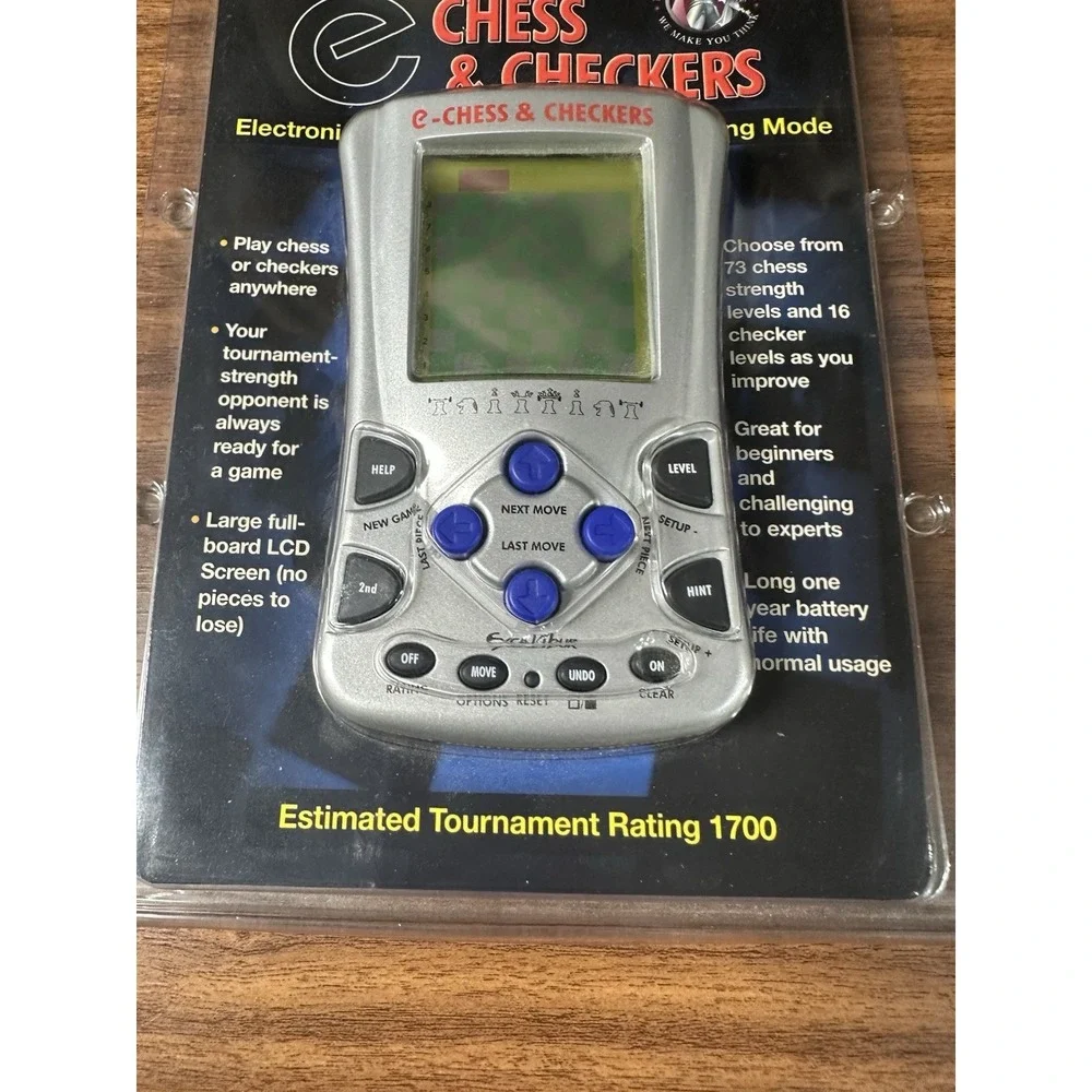 Excalibur Chess & Checkers Handheld Electronic Travel Game NEW in Package‎